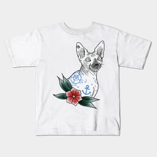 Tattoo cat Kids T-Shirt